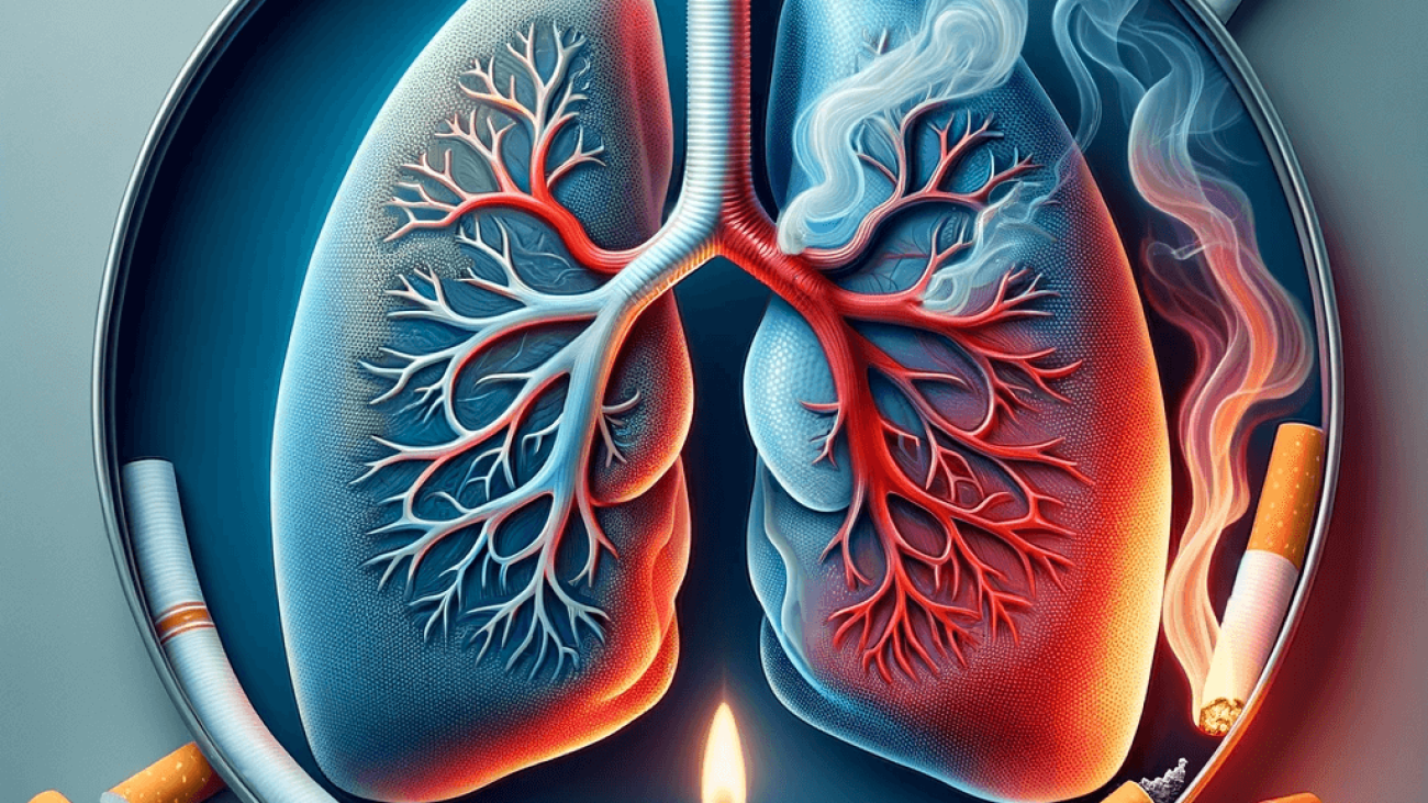 DALL·E 2023-11-19 14.15.11 - A professional and insightful image for a medical social media post about the association between suspected bronchiectasis and mortality in smokers. T