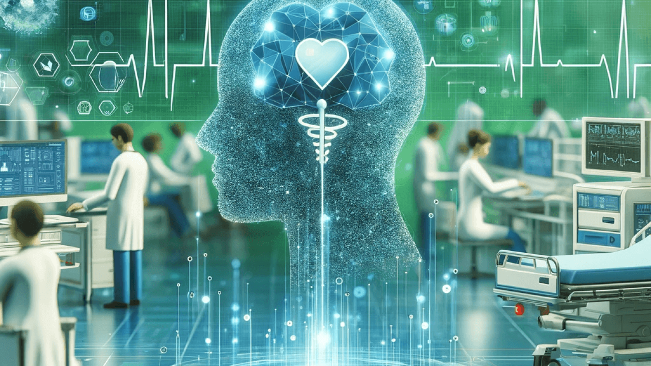 DALL·E 2023-11-19 14.15.21 - A professional and informative image for a medical social media post about the implications of using artificial intelligence predictive models in heal