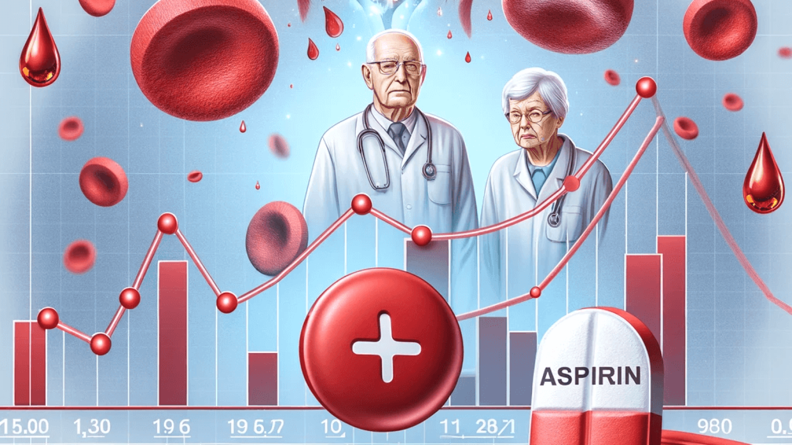 DALL·E 2023-11-19 14.35.58 - An image representing the relationship between low-dose aspirin and the incidence of anemia in the elderly, highlighting key aspects of the ASPREE stu