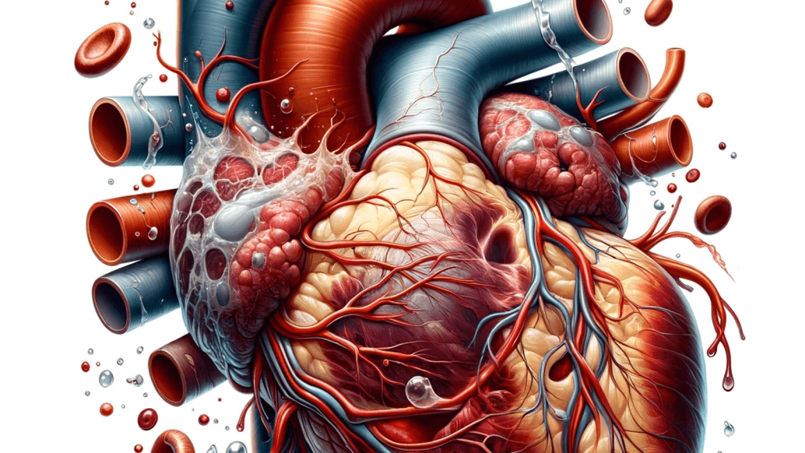 DALL·E 2023-12-31 19.10.38 - A detailed and professional illustration showing the effects of congestion on the heart, focusing specifically on heart failure with preserved ejectio (1)