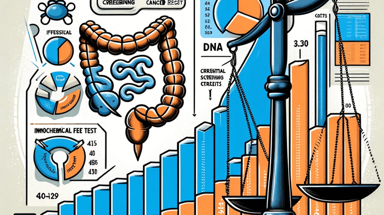 DALL·E 2024-01-31 12.25.55 - An illustration representing the key elements of colorectal cancer screening controversies. The image includes a rising graph depicting the increasing (1)