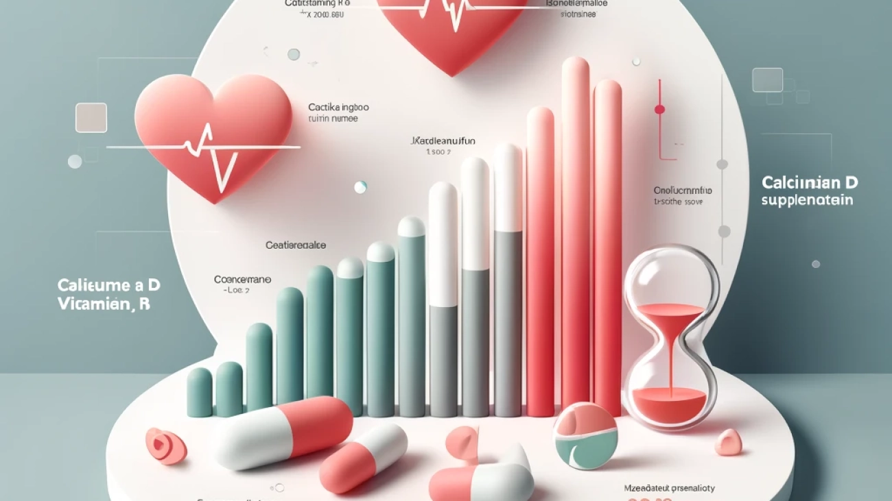 DALL·E 2024-05-11 17.23.07 - A professional and educational image for a Facebook post about the long-term impact of calcium and vitamin D supplementation on health in older women