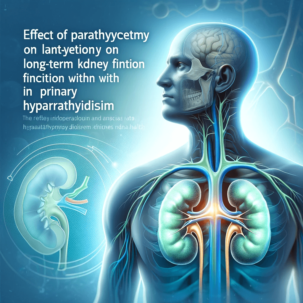 DALL·E 2023-11-19 14.29.35 - A professional and educational image for a medical social media post about the effect of parathyroidectomy on long-term kidney function in patients wi