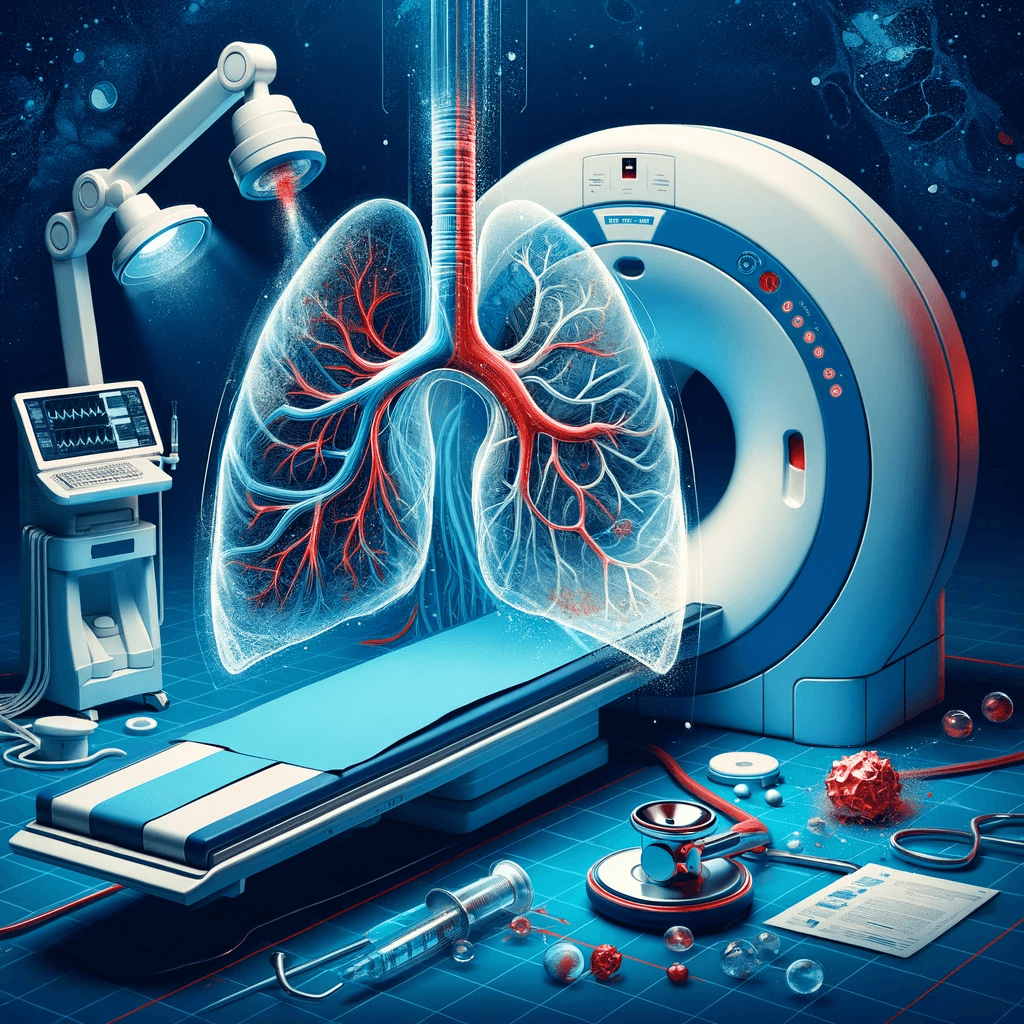 DALL·E 2023-11-19 14.30.24 - A professional and compelling image for a medical social media post about the increasing use of computed tomographic pulmonary angiography (CTPA) for