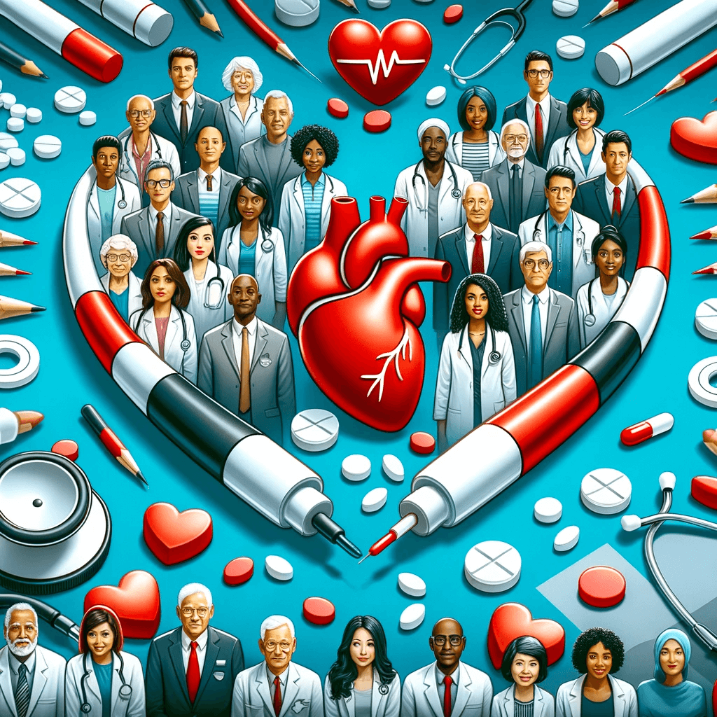 DALL·E 2023-11-19 14.35.30 - An image depicting diversity in a medical context, featuring a variety of patients from different races, ethnicities, and genders, along with elements