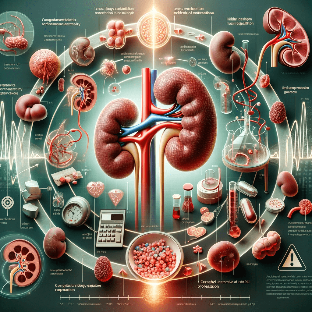 DALL·E 2023-11-19 14.45.58 - An image representing the relationship between acute kidney injury (AKI) and the progression of chronic kidney disease (CKD), highlighting the less se (1)