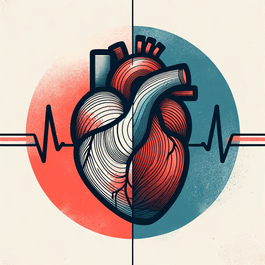 DALL·E 2023-12-31 19.05.05 - A minimalistic and artistic illustration showing the concept of cardiovascular health disparities across income levels. The image focuses on a single, (1)