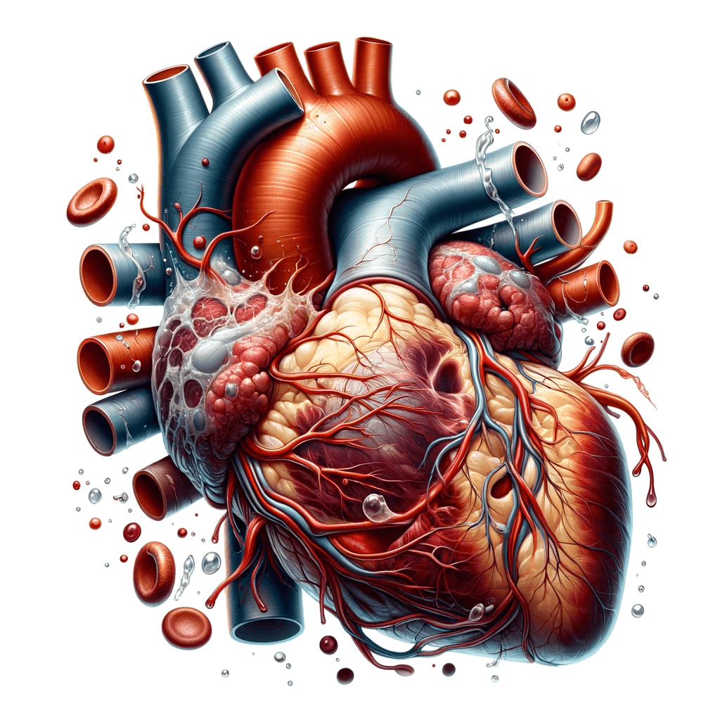 DALL·E 2023-12-31 19.10.38 - A detailed and professional illustration showing the effects of congestion on the heart, focusing specifically on heart failure with preserved ejectio (1)